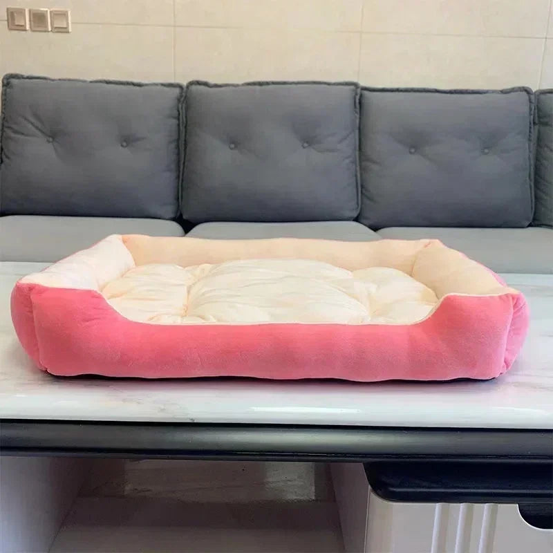 Casa grande para mascotas, cama para perros y gatos, estera larga de felpa para dormir profundo, cojín suave y cálido para perros pequeños, camas tranquilas para cachorros, Chihuahua
