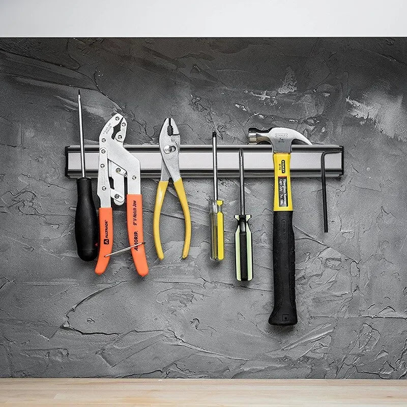 Estante para cuchillos magnético de cocina de aleación de aluminio montado en la pared, soporte para cuchillos magnético fuerte, bloque de cuchillos, estante de almacenamiento