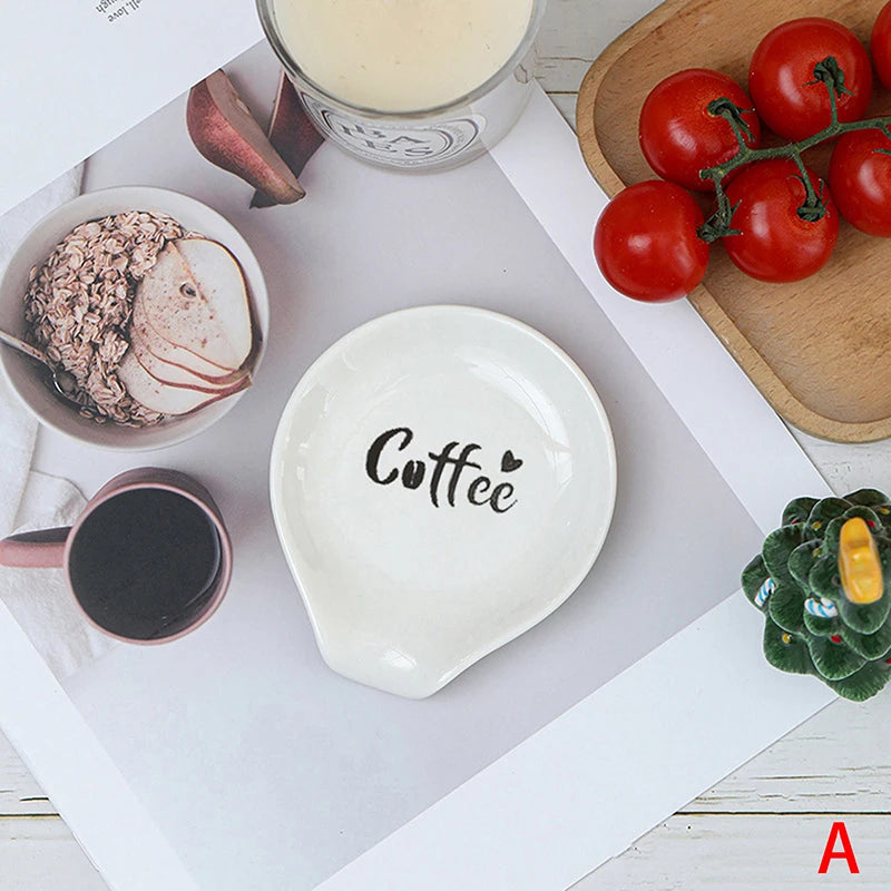Soporte y bandeja versátil de cerámica blanca, perfecto para cucharas de café y sopa, organizador de cocina, utensilios de cocina, vajilla〔CC11〕