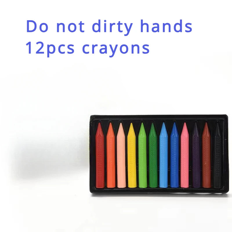 Crayón de cera de 12 colores, no se sucia las manos, crayones lavables, dibujo, pintura, palos de crayón, crayones de cera de colores, suministro de arte