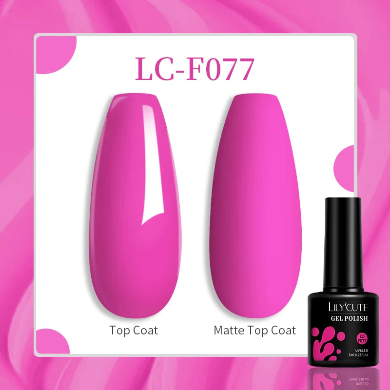 LILYCUTE-esmalte en Gel para uñas, barniz semipermanente para manicura, con LED UV, 129 colores, 7ML