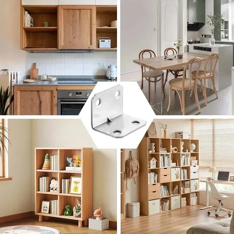 20 Piezas de Conectores Pequeños en Forma de L de 90 Grados para Muebles Laminados, Soportes de Ángulo Recto para Gabinetes