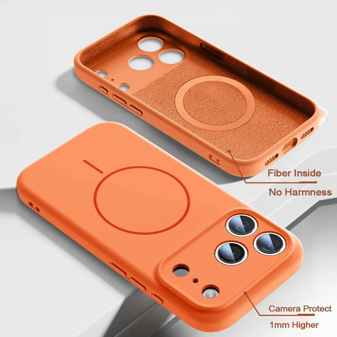Nueva funda magnética de silicona líquida para iPhone 17 16 15 14 13 12 Pro Max 16 Plus Air fundas suave Original para iPhone 17 16 Pro Max funda para iphone 17 pro max