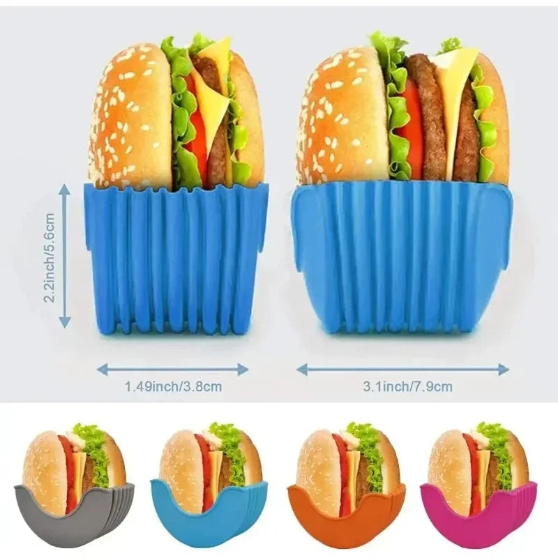 Estante para hamburguesas reutilizable, dispositivos útiles, marco de silicona, soporte para herramientas, estante de almacenamiento, organizador de cocina, herramientas, barra de comedor LI, 1-4 Uds.