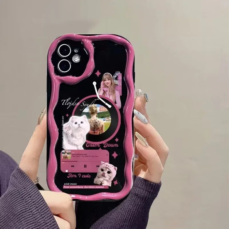 Funda de teléfono para OPPO Realme C53 C55 C11 2021 C33 C31 C35 C21Y C25Y C20 C21 C12 C15 C25 C30 C30S C25S 5 5i 5s 6i cubierta ondulada de flores