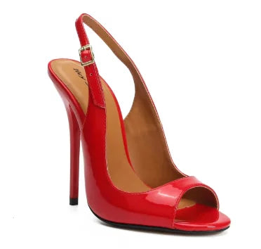 Nuevas sandalias con punta vacía de Boca de pescado negra de 12cm con suela de lápiz labial ultraligera sexy tacones altos para mujer con tacones delgados