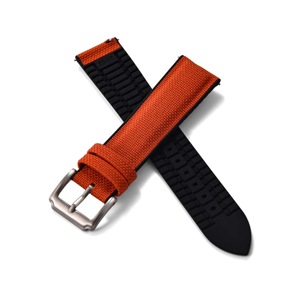 Correa de goma de lona de vela de 18, 19, 20, 21 y 22 mm, correa de nailon de liberación rápida, pulsera universal de silicona para Cartier, Seiko, Omega
