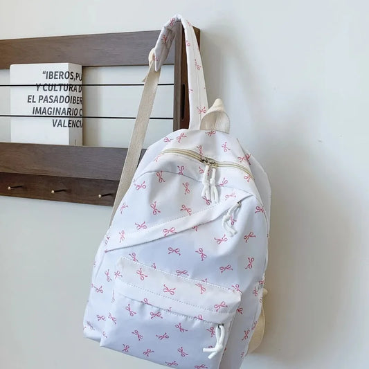 Mochila Moderna con Estampado de Lazo para la Escuela, con Protección para Laptop, Correas Ajustables, Regalo Perfecto para el Regreso a Clases para Niñas