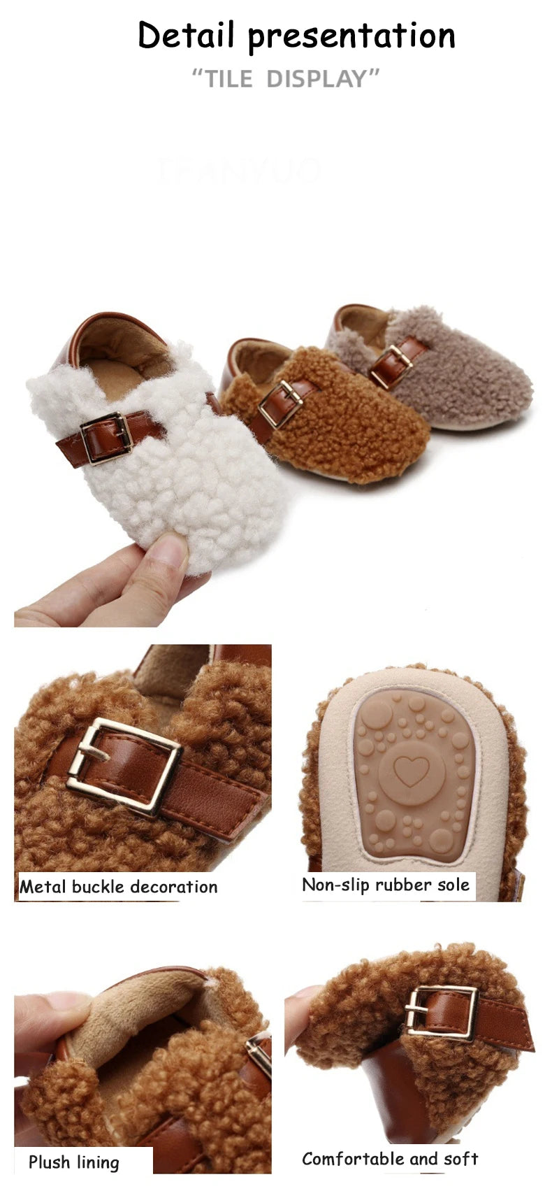 Zapatos para recién nacido, niño y niña, zapatos suaves y cómodos para caminar para niños, zapatos antideslizantes cálidos y gruesos para niños pequeños, zapatos de cuna para bebé