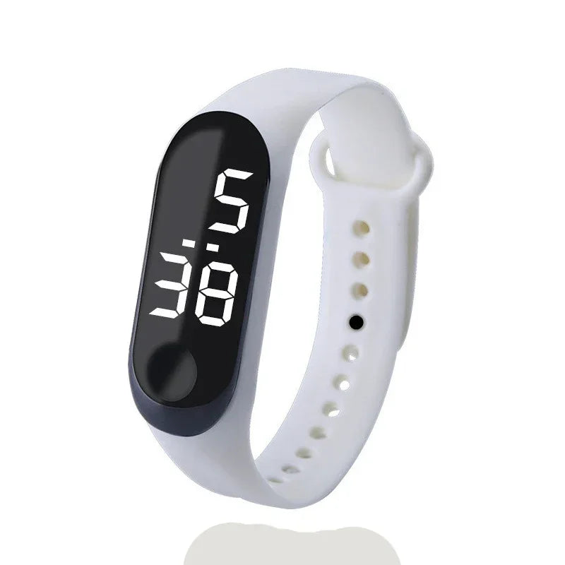 Reloj deportivo resistente al agua para niños, reloj Digital LED con pantalla táctil inteligente, correa de silicona de dos tonos, reloj para hombres y mujeres, reloj para estudiantes