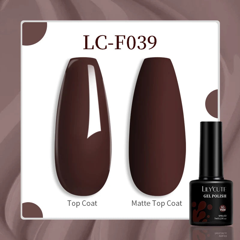 LILYCUTE-esmalte en Gel para uñas, barniz semipermanente para manicura, con LED UV, 129 colores, 7ML