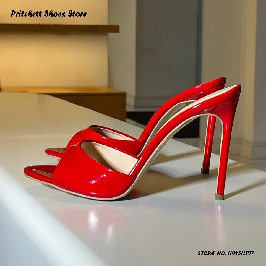Tacones de aguja sexis de 12cm para mujer, moda de verano para actividades al aire libre, zapatillas modernas con punta abierta y puntiaguda, tacones finos