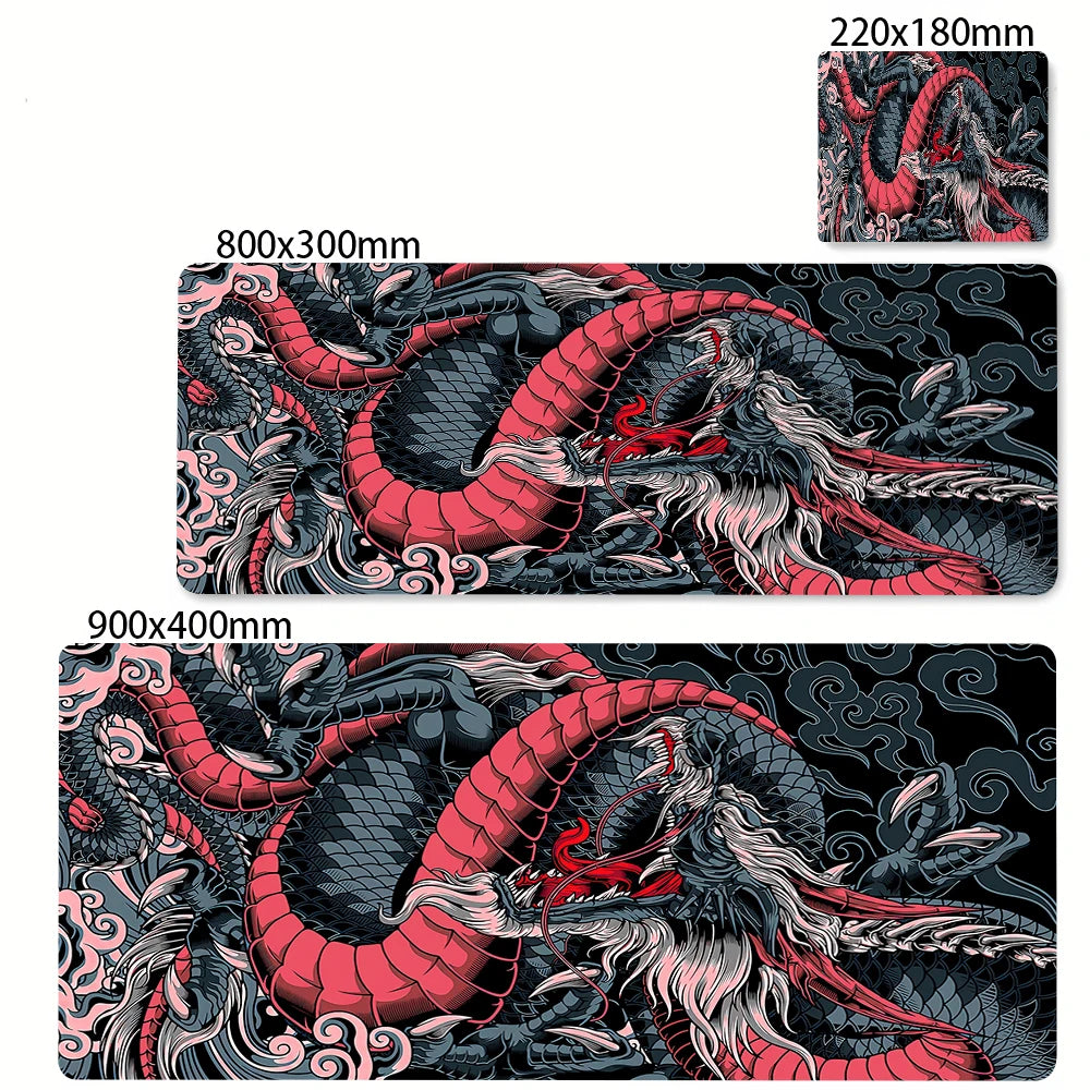 Alfombrilla grande para ratón de dragón blanco y negro, alfombrilla para ratón para juegos, Base de goma grande, alfombrilla para ratón, alfombrilla para escritorio púrpura, alfombrillas para ratón 400x900