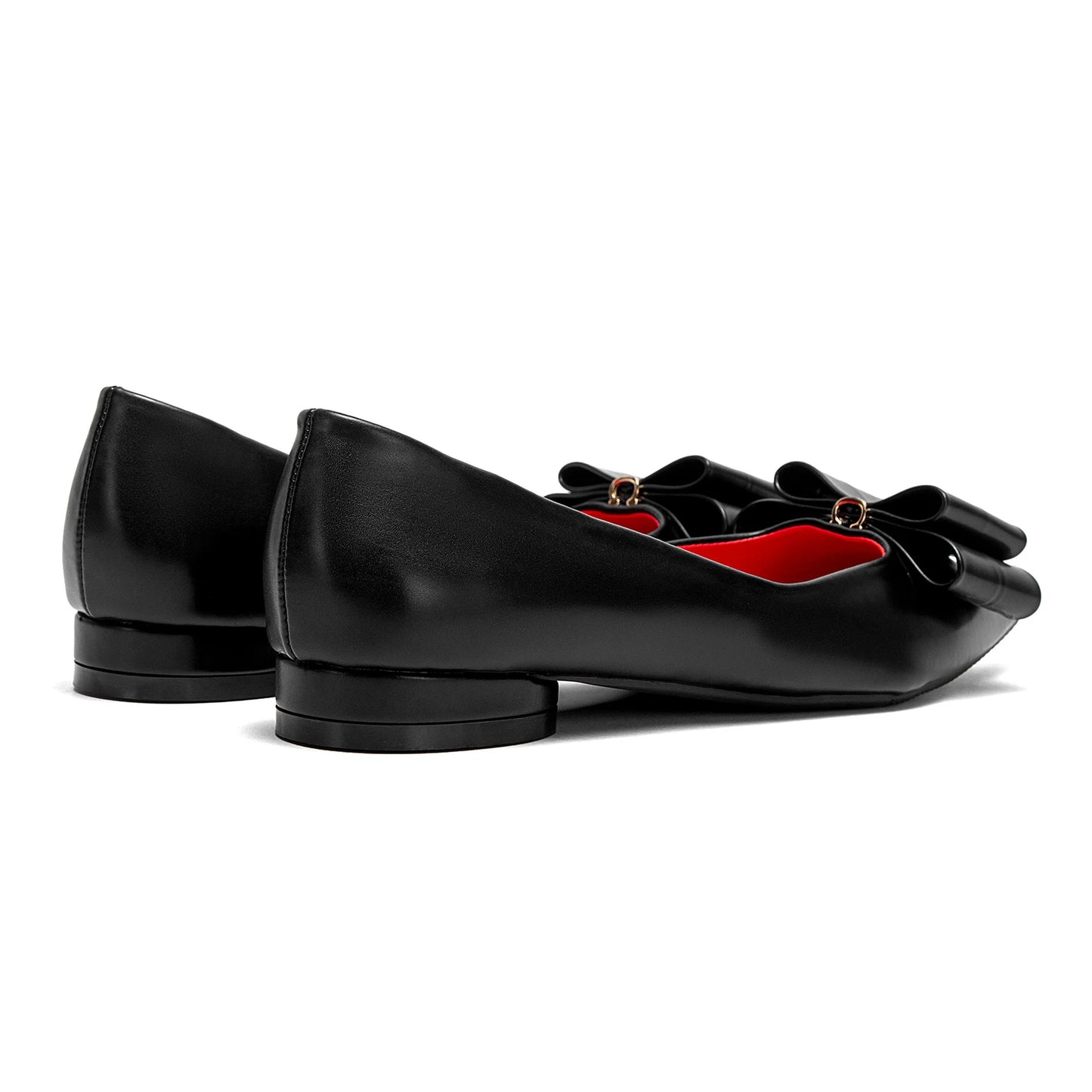 CHCH Zapatos planos para mujer Nuevos zapatos de negocios con lazo puntiagudo negro Zapatos cómodos para ir al trabajo para mujer