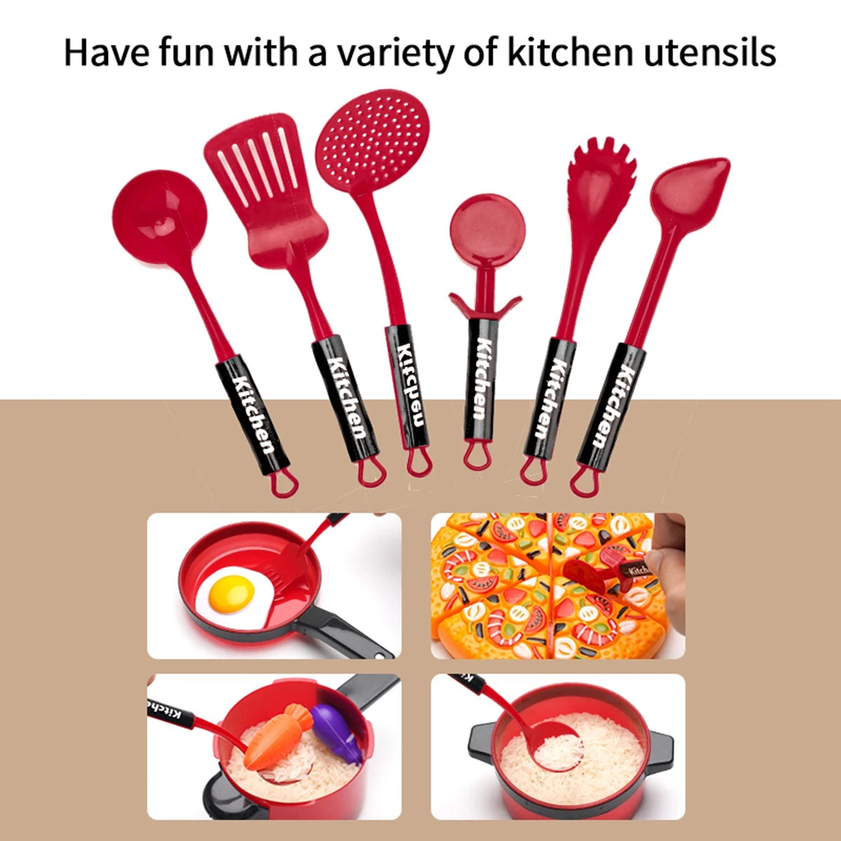 Juego de cocina educativo para niños: utensilios de cocina para juego de imitación con cocina de inducción simulada, juguetes de cocina y corte para niños