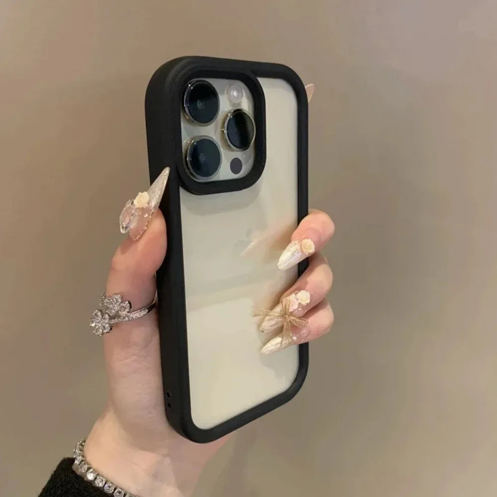 Funda de teléfono transparente de lujo para iPhone 17 Air 11 12 13 14 15 16 17 Pro Max Plus, funda de parachoques transparente a prueba de golpes