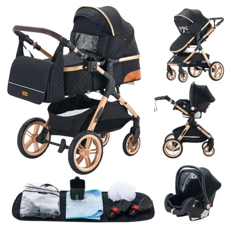 Sistema de viaje 3 en 1 para bebés, cochecito ligero para recién nacidos, plegable compacto, cochecito de invierno, cochecito para bebés, todoterreno