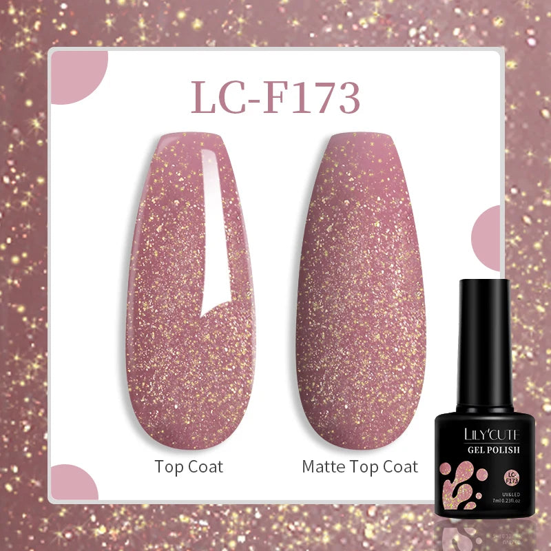 LILYCUTE-esmalte en Gel para uñas, barniz semipermanente para manicura, con LED UV, 129 colores, 7ML