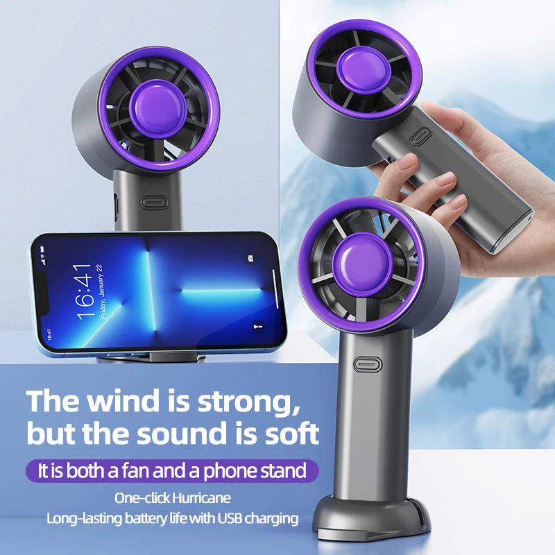 Mini Ventilador de Mano USB de Carga Rápida, Ventilador Portátil Silencioso de Alta Velocidad para Viajes y Actividades al Aire Libre