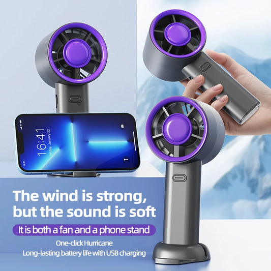 Mini Ventilador de Mano USB de Carga Rápida, Ventilador Portátil Silencioso de Alta Velocidad para Viajes y Actividades al Aire Libre