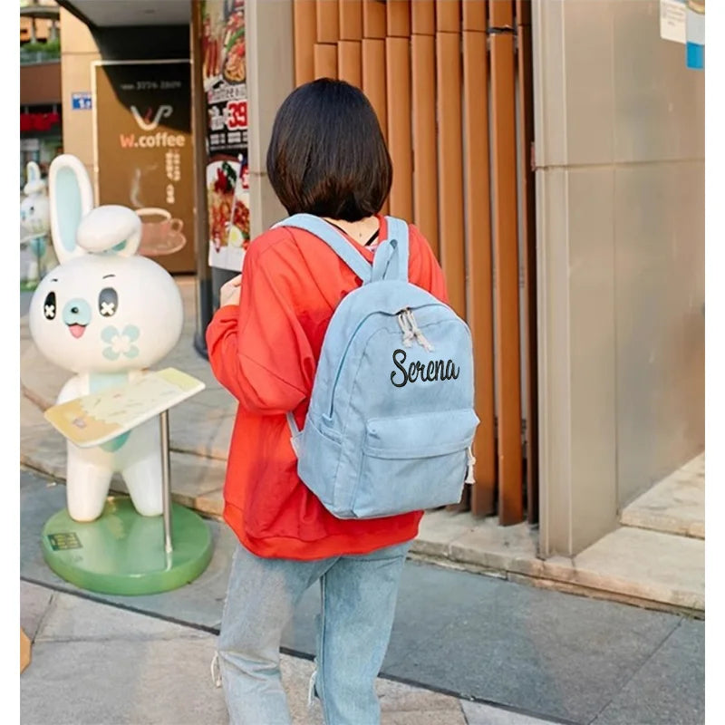 Mochila personalizada para niños, mochila de pana bordada, regreso a la escuela, mochila con nombre para niños, mochila escolar para la universidad, para niños pequeños, con