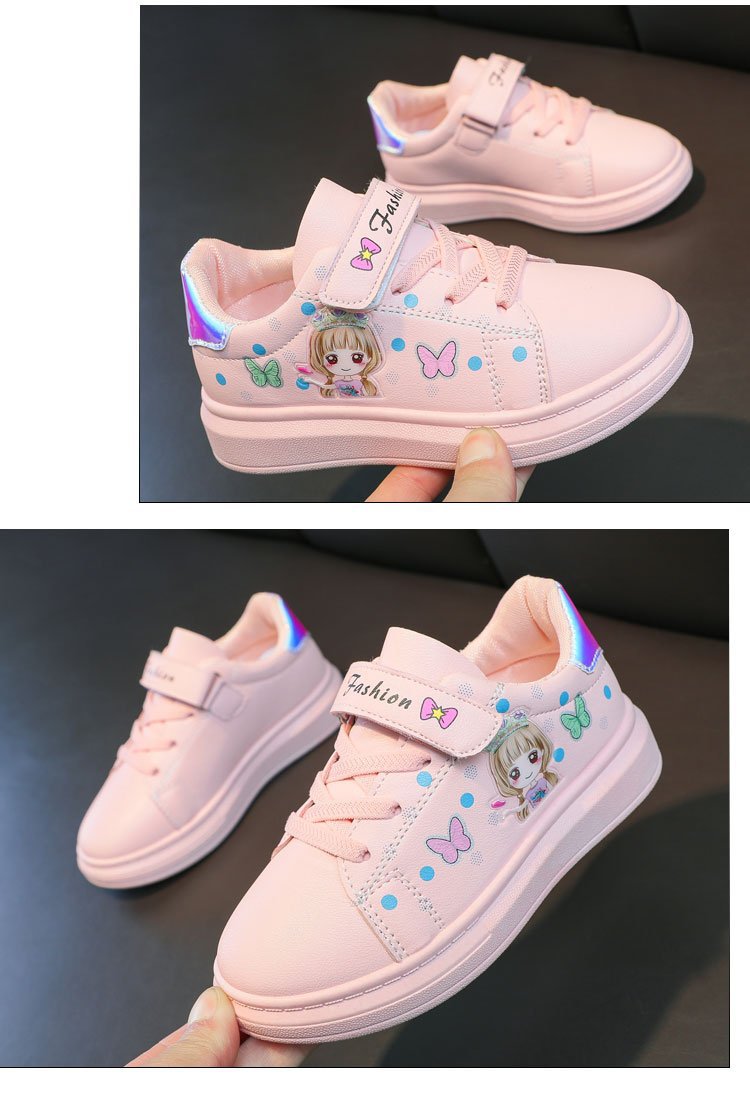 Zapatillas-zapatos informales para chico, zapatillas de deporte para niño, zapatos superiores de cuero para niña, zapatos blancos pequeños para niño, primavera 2023