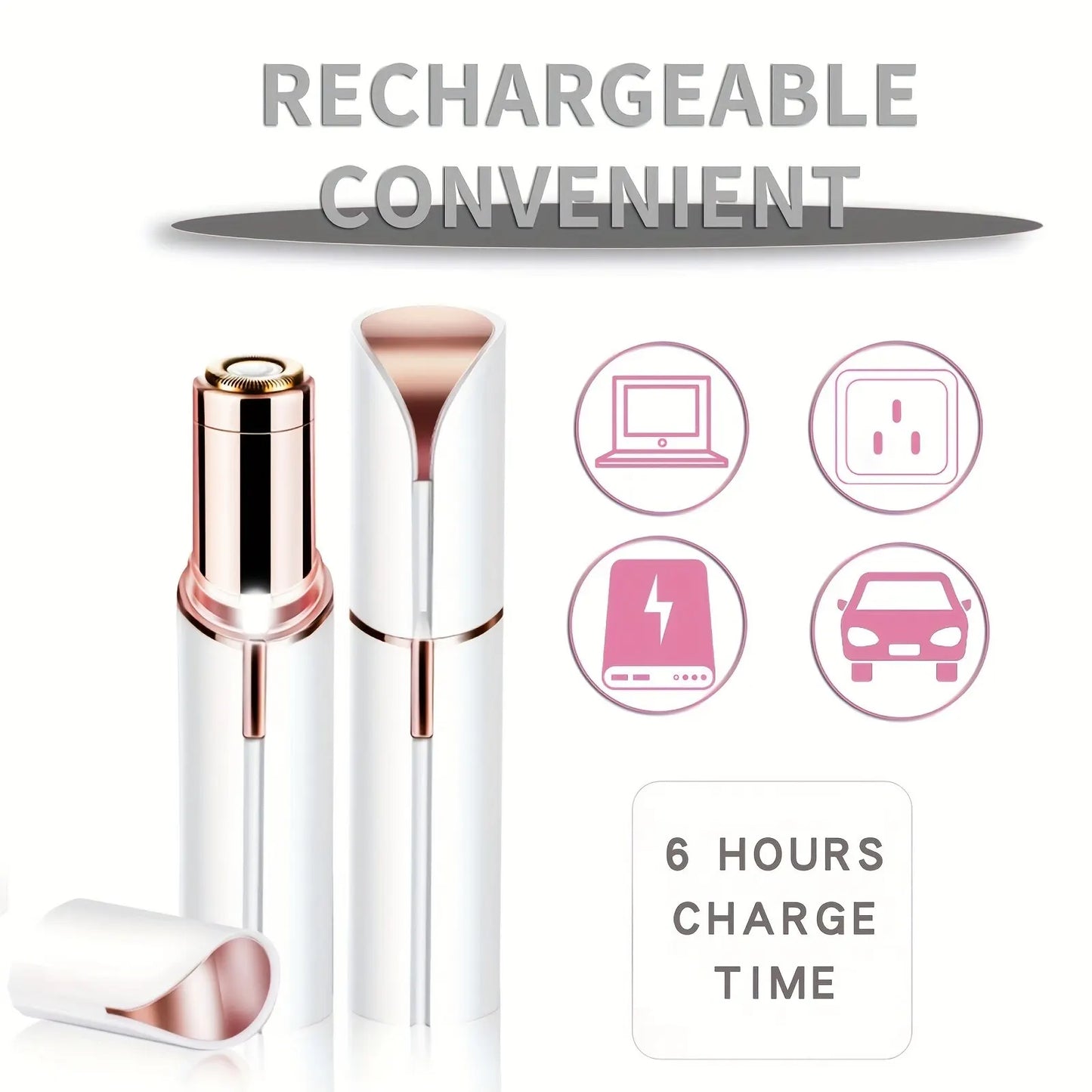Depiladora eléctrica portátil en forma de lápiz labial para mujer, depilación Facial indolora y efectiva, herramienta de afeitadora para el hogar