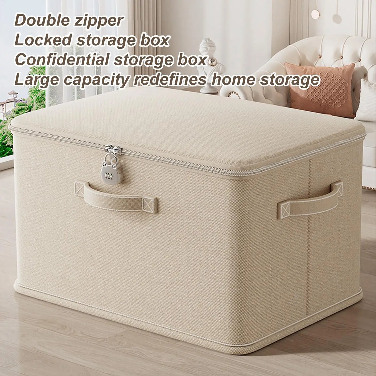Caja de almacenamiento grande con cerradura, contenedor de almacenamiento apilable seguro con asa, contenedor organizador con bloqueo, cestas de estante lavables para