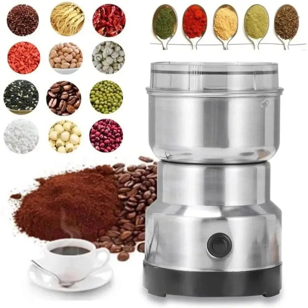 Molinillo Eléctrico de cuatro bordes para cocina, máquina multifuncional para moler granos, nueces, cereales, especias y granos, molinillo de café para el hogar