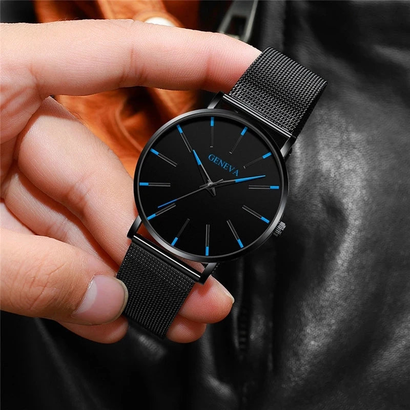 Reloj de pulsera de cuarzo para hombre minimalista ultrafina