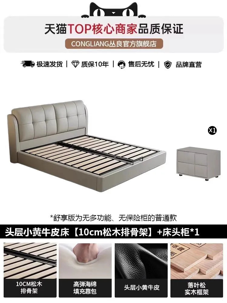 Cama de masaje moderna y sencilla, diseño de cama de dormir de madera, cama doble de lujo para niñas, cama Queen con plataforma, muebles de salón y suite.
