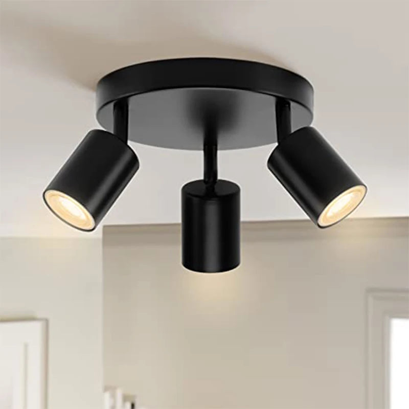 Lámpara de techo, luz de pista LED para dormitorio, pasillo, tienda, lámpara superior, bombilla GU10, iluminación de repuesto, focos LED ajustables