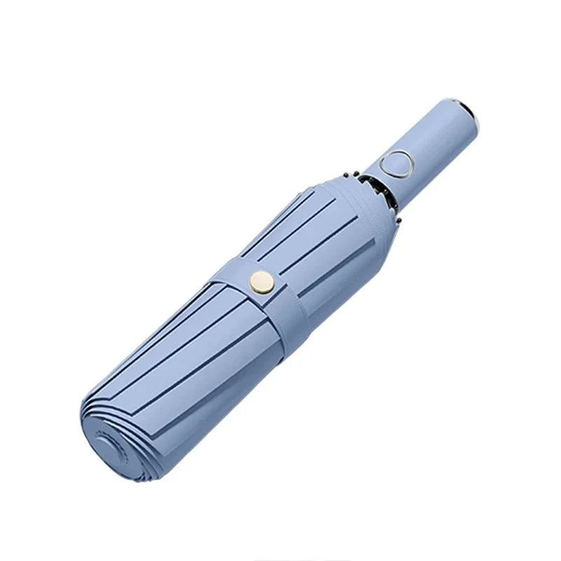 Paraguas automático, paraguas para el sol, apertura automática, plegable, grueso y duradero, con cubierta de vinilo resistente a los rayos UV, para sol y lluvia