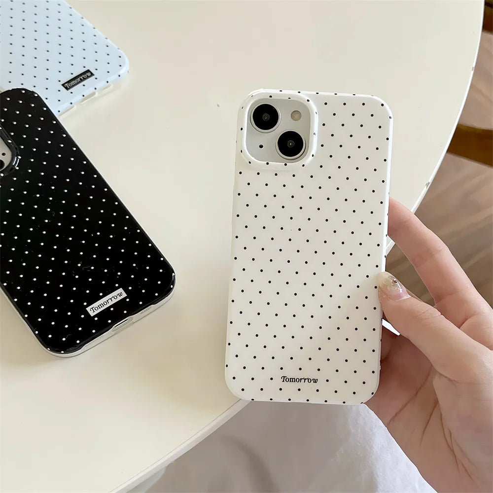 Funda de teléfono móvil pequeña y fresca de lunares INS para iPhone 17 16 15 14 13 12 Pro Max 11 funda ultrafina a prueba de golpes para iPhone Air