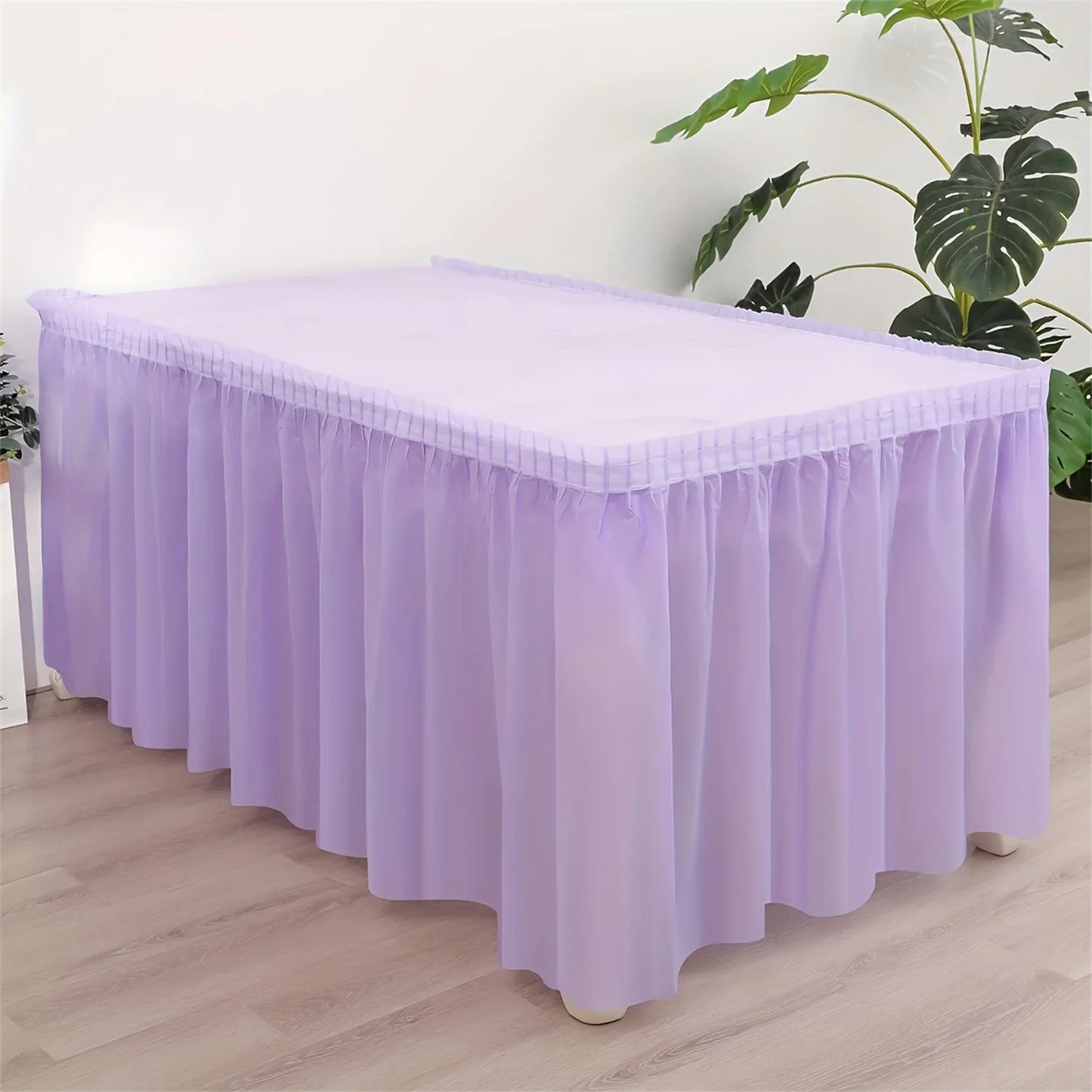 Juego de mantel desechable, cubierta de mesa de Color sólido, faldas de mesa, cubiertas de mesa de papel rectangulares con falda larga para fiesta