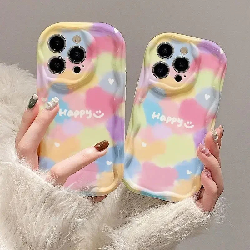 Funda de teléfono para OPPO Realme C53 C55 C11 2021 C33 C31 C35 C21Y C25Y C20 C21 C12 C15 C25 C30 C30S C25S 5 5i 5s 6i cubierta ondulada de flores
