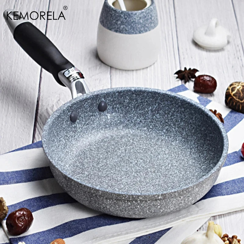 Sartén antiadherente de piedra duradera, sartén Wok, Caldero, Cocina de Inducción, sartenes, panqueques, huevo, estufa de Gas, hogar, 28 cm, 26 cm, 24 cm, 20cm