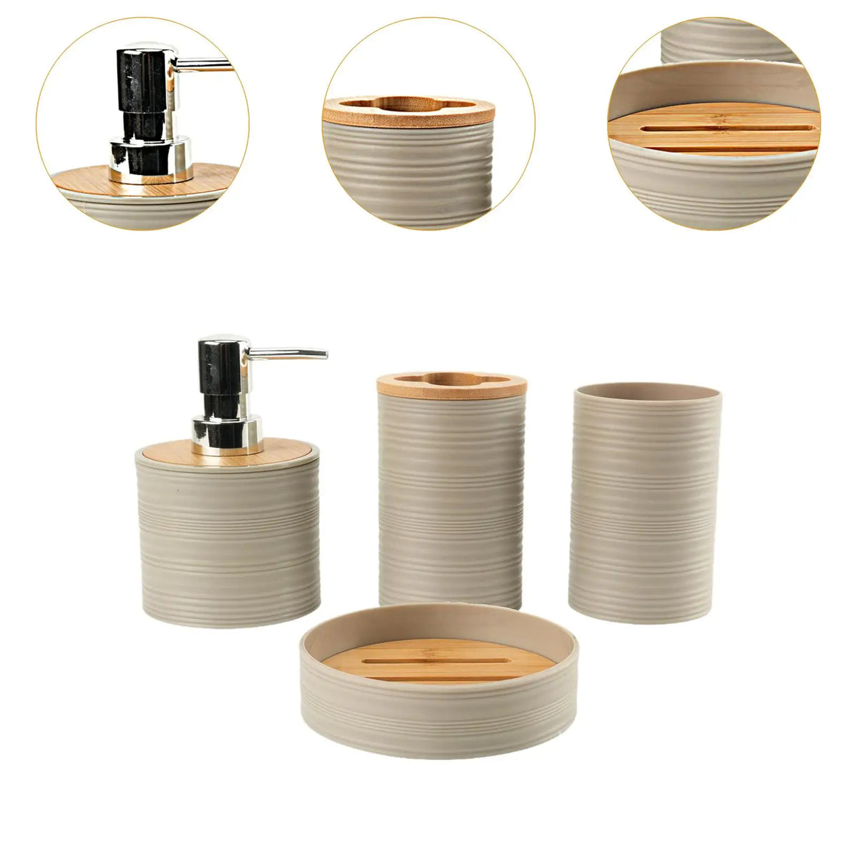 Juego de accesorios de baño, regalo de inauguración de la casa, soporte para cepillo de dientes, accesorio de baño, juego completo para encimera, tocador, baño, 4 Uds.