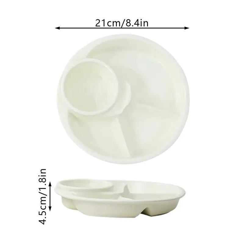 Plato Redondo para Frutas y Ensaladas, Bandeja para Desayuno, Aperitivos, Salsas, Platos para Cena, Postres y Tartas, Vajilla de Cocina