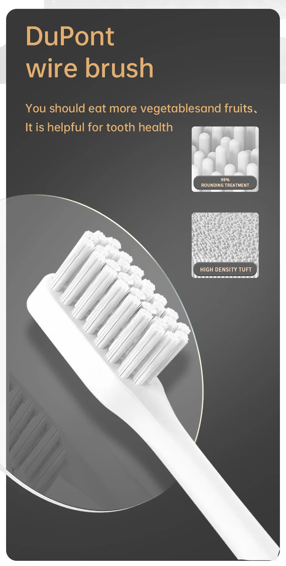 Jianpai-cepillo de dientes eléctrico para adulto, dispositivo acústico clásico, color blanco y negro, modo de 5 engranajes, carga USB, resistente al agua IPX7