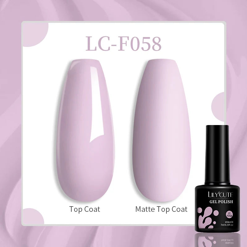 LILYCUTE-esmalte en Gel para uñas, barniz semipermanente para manicura, con LED UV, 129 colores, 7ML