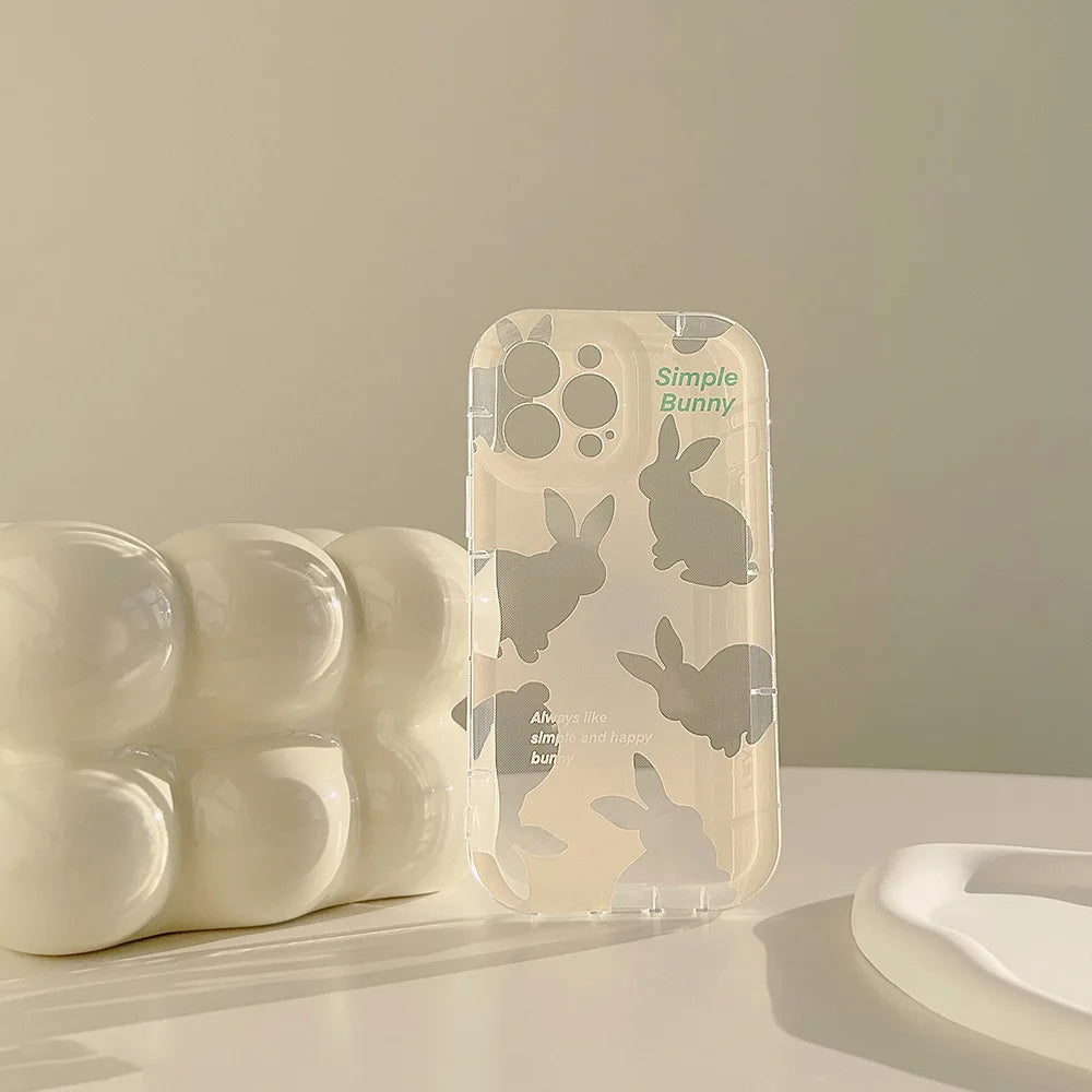 Funda de teléfono con estampado de conejito para Samsung Galaxy S25 S24 S23 S22 S21 S20 Plus Ultra FE A73 A72 A71 A52 A51 A32 Note 20 Airbag