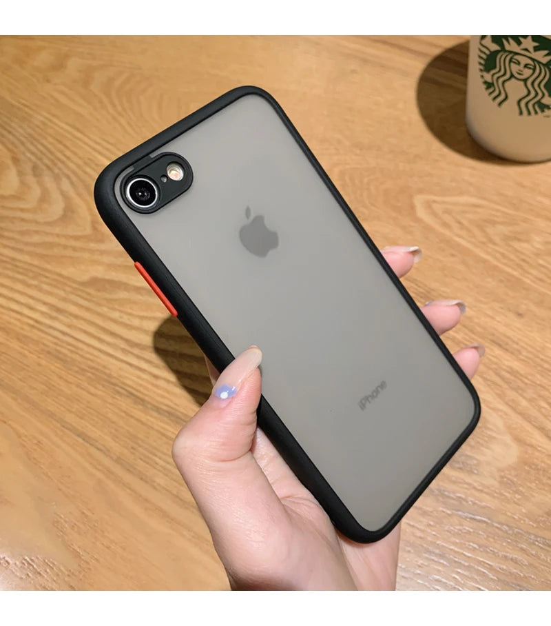 Funda anticaída 2 en 1 para iphone, carcasa protectora de poros finos, esmerilada, para iphone SE 2020, 7, 8, SE2, 2020, 2022