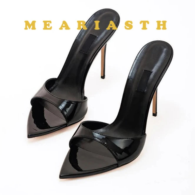 Zapatillas de crin de verano, zapatos de mujer, Sandalias de tacón de aguja súper alto, sandalias de mujer con punta abierta y pasarela para fiesta, talla grande 44