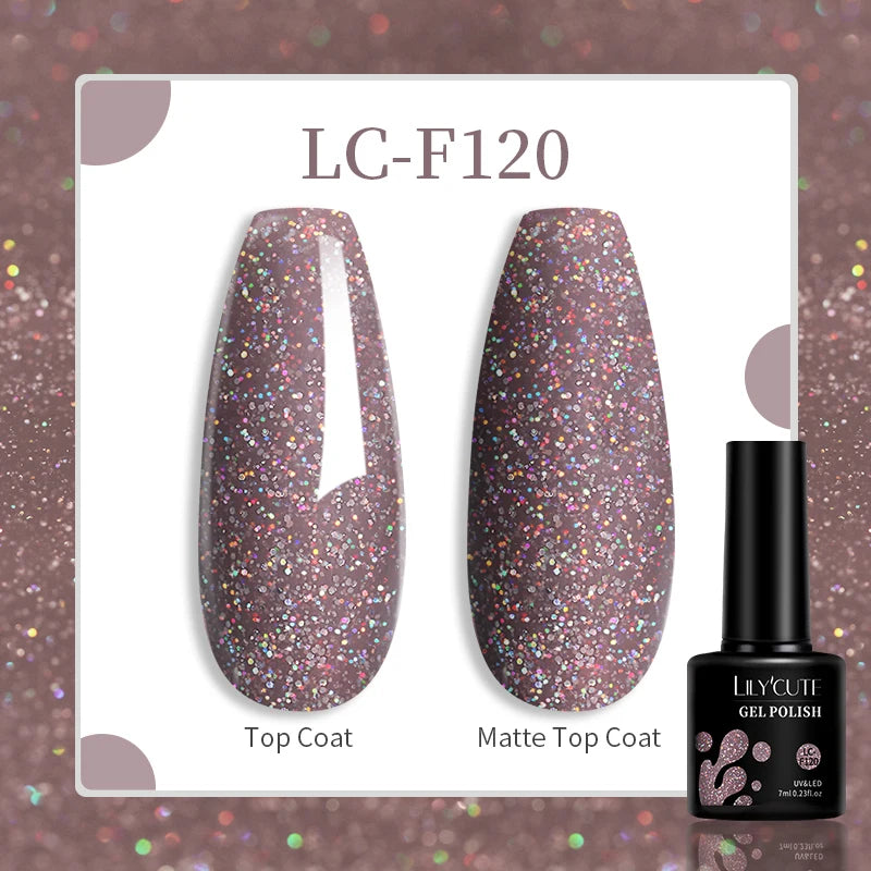 LILYCUTE-esmalte en Gel para uñas, barniz semipermanente para manicura, con LED UV, 129 colores, 7ML