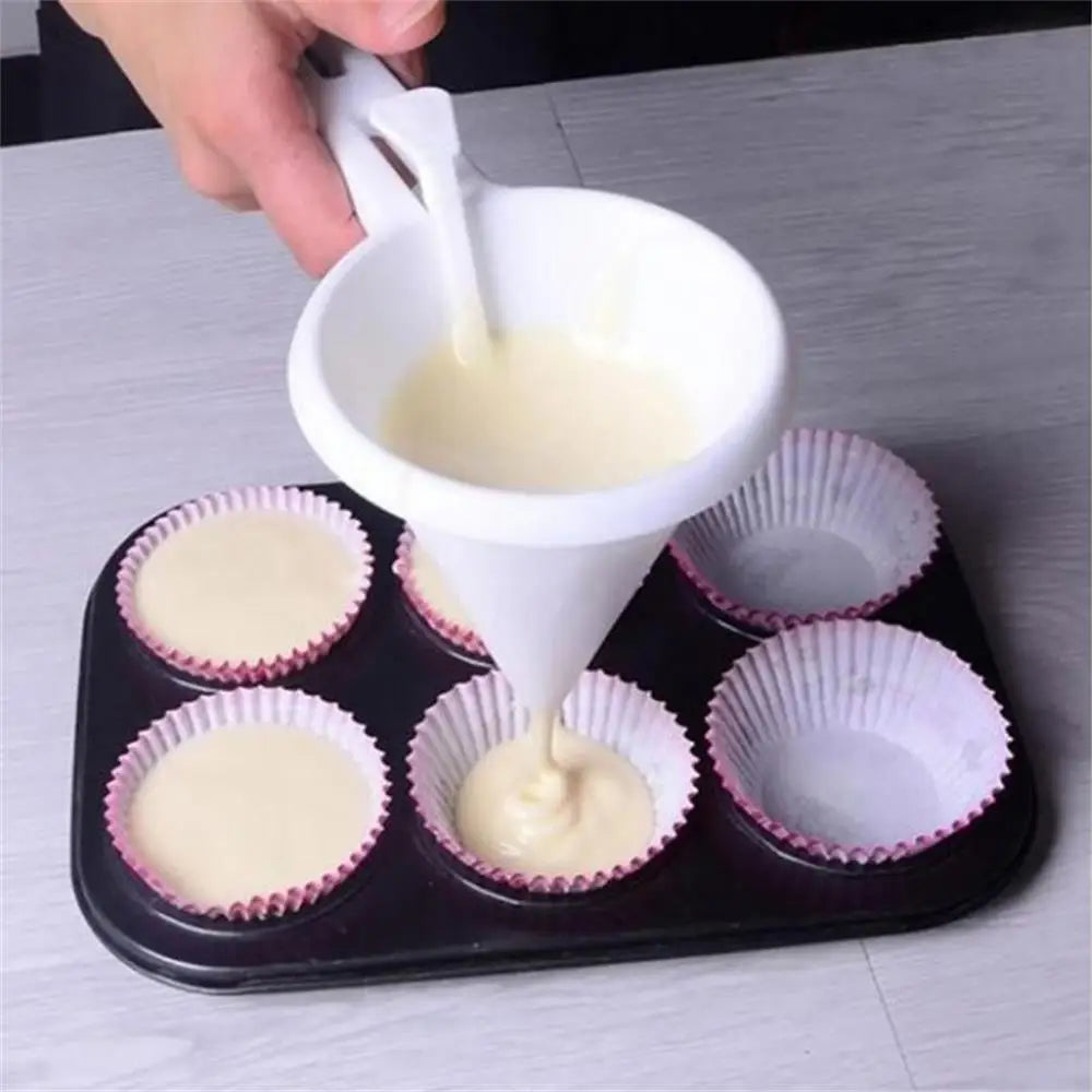 Herramientas de embudo de mano ajustable para hornear, dispensador de crema de masa de Chocolate líquido, molde de pastelería, galleta, Cupcake, tortitas, herramientas para hornear
