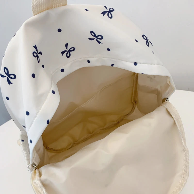 Para uso diario, temporada de regreso a la escuela, mochila acolchada con estampado de lazos divertidos, con múltiples bolsillos, correas ajustables, gran capacidad