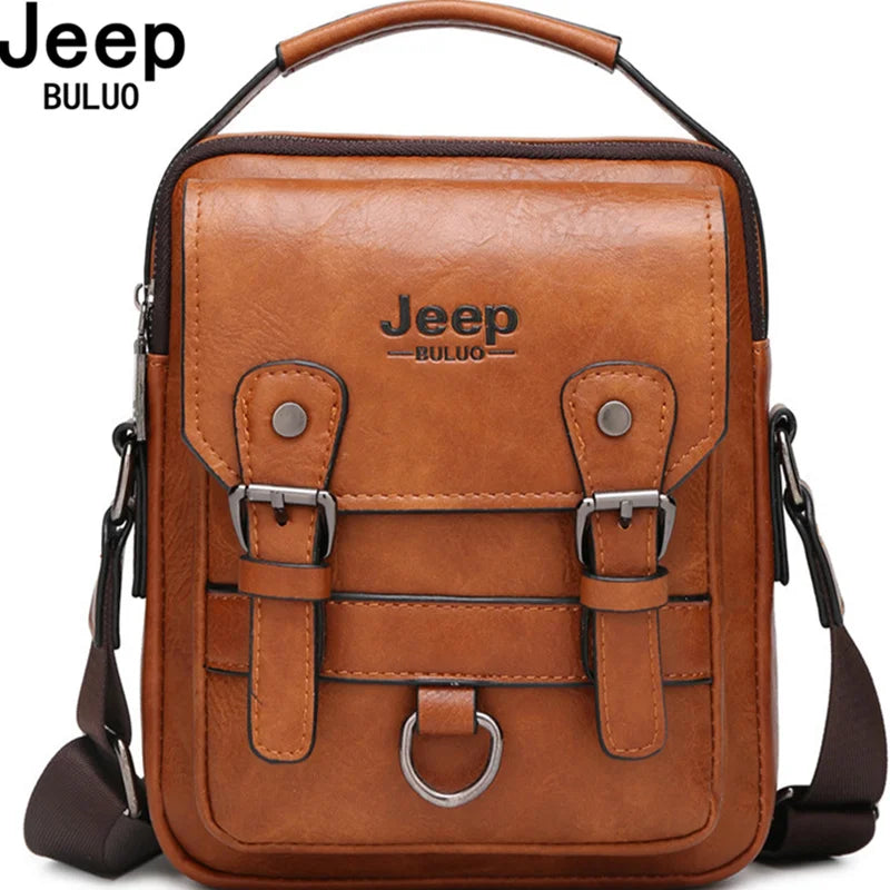 JEEP BULUO, bolsos de negocios multifunción, nuevo bolso de hombro para hombre, bandolera de cuero de gran capacidad, bolso cruzado de marca grande