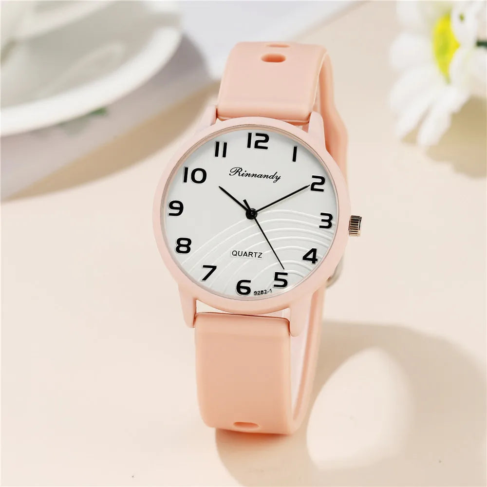 Moda Señora Hot Sales Relojes Ocio Gris Digital Simple Mujeres Reloj de Cuarzo Deportes Correa de Silicona Señoras Reloj de pulsera