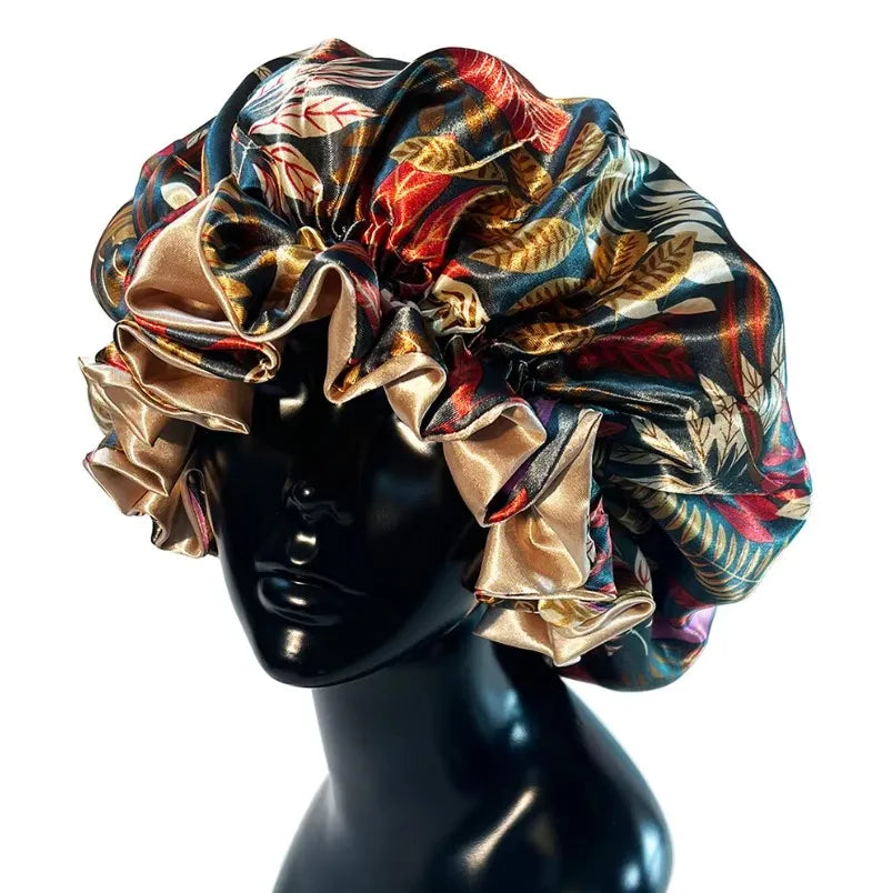 Nuevo Gorro de satén, gorro grande de satén forrado, gorro para dormir, gorro sedoso para dormir de noche, gorro para mujer, estilismo para el cabello